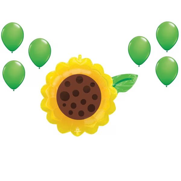 Flower Day Theme Balloon Set, 19 inch SUNFLOWER, 6x latex, Loonballoon, Mfr#: 43174-01-A-P